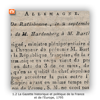 La Gazette historique et politique de la France et de l'Europe 1795 - Image en taille réelle, .JPG 102Ko (fenêtre modale)