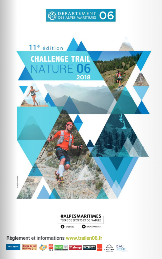 Visuel de la brochure de la 11ème édition du Challenge Trail Nature 06 - 2018