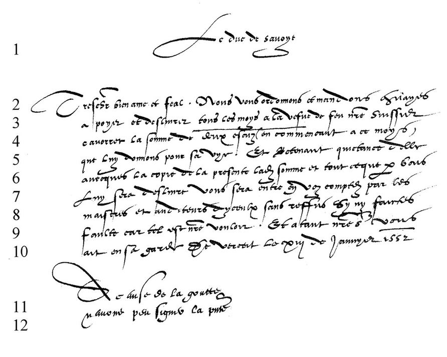 Document de paléographie, 1552 Quand la maladie empêche les souverains de signer - Image en taille réelle, .JPG 406Ko (fenêtre modale)