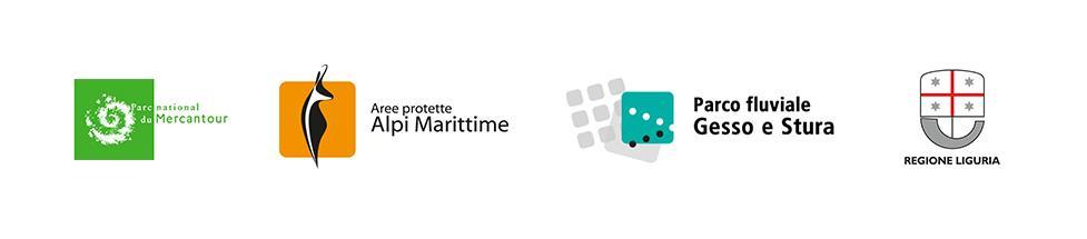 Logos Aree protette Alpi Marittime, Parco fluviale Gesso e Stura, Regione Liguria, Parc national du Mercantour - Agrandir l'image, fenêtre modale